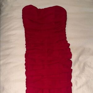 Elegant Red Strapless Dress